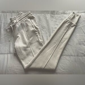 Cotton Citizen Milan Front Seam Joggers Cream XS Neutral Minimalist Loungewear